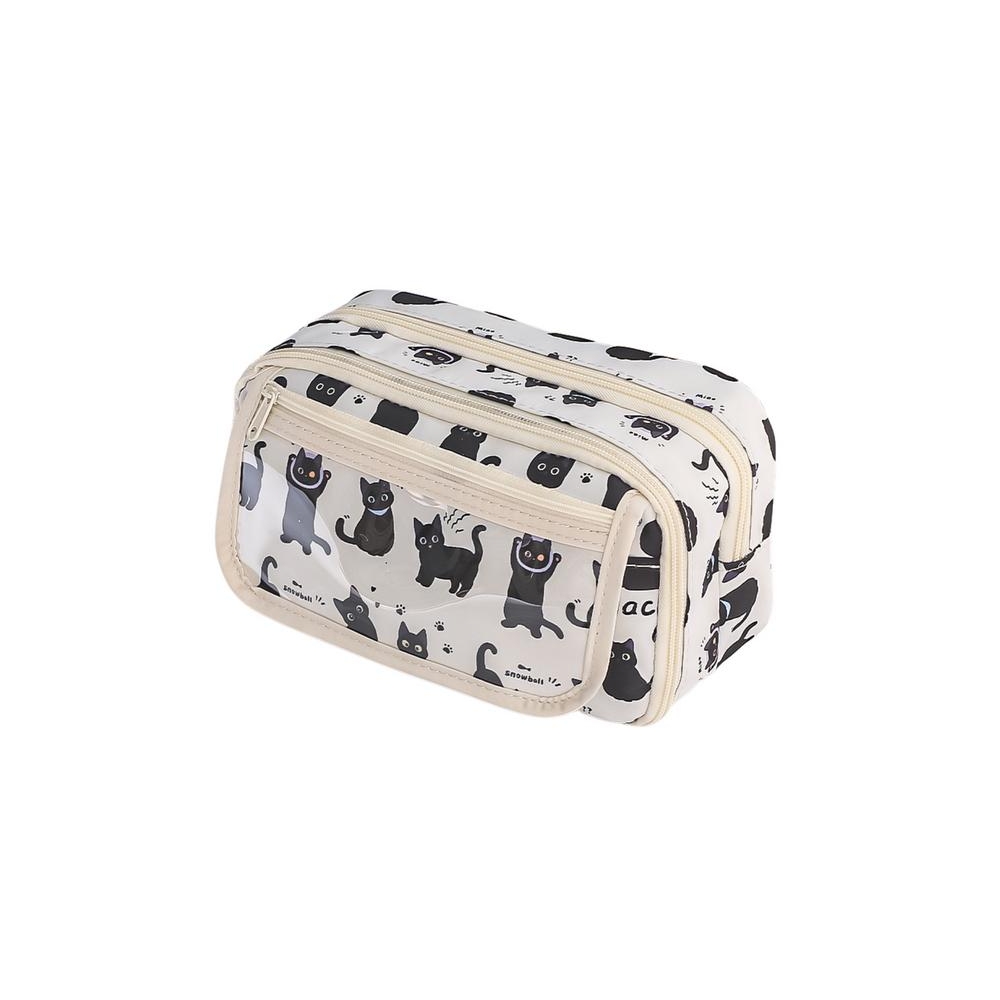 Mokyklinių pieštukinių rinkinys juodos katės baltos 21 cm