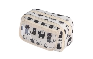 Pencil Case School Kit Black Cats White 21cm
