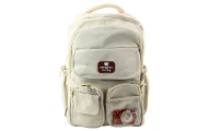 Capybara miesto mokyklinė kuprinė su raktų pakabuku Beige Cream 25L 42cm-Drabužiai ir aksesuarai, Aksesuarai, Rankinės, kuprinės