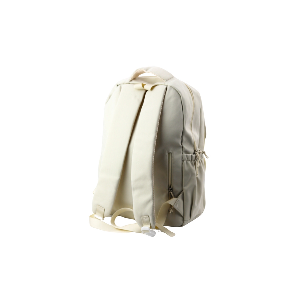 Urban School Backpack Capybara Keychain Badges Beige Cream 25L 42cm