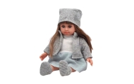 Lalka W Niebieskiej Sukience Czapeczka Sweterek Rękawiczki Czapka 36,5cm