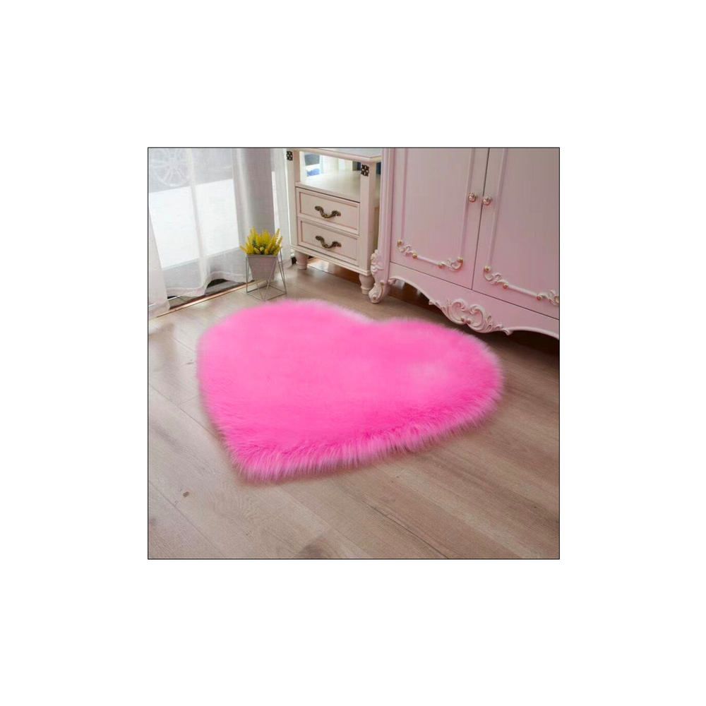 Pliušinis neslystantis kilimas Heart Pink 40x50