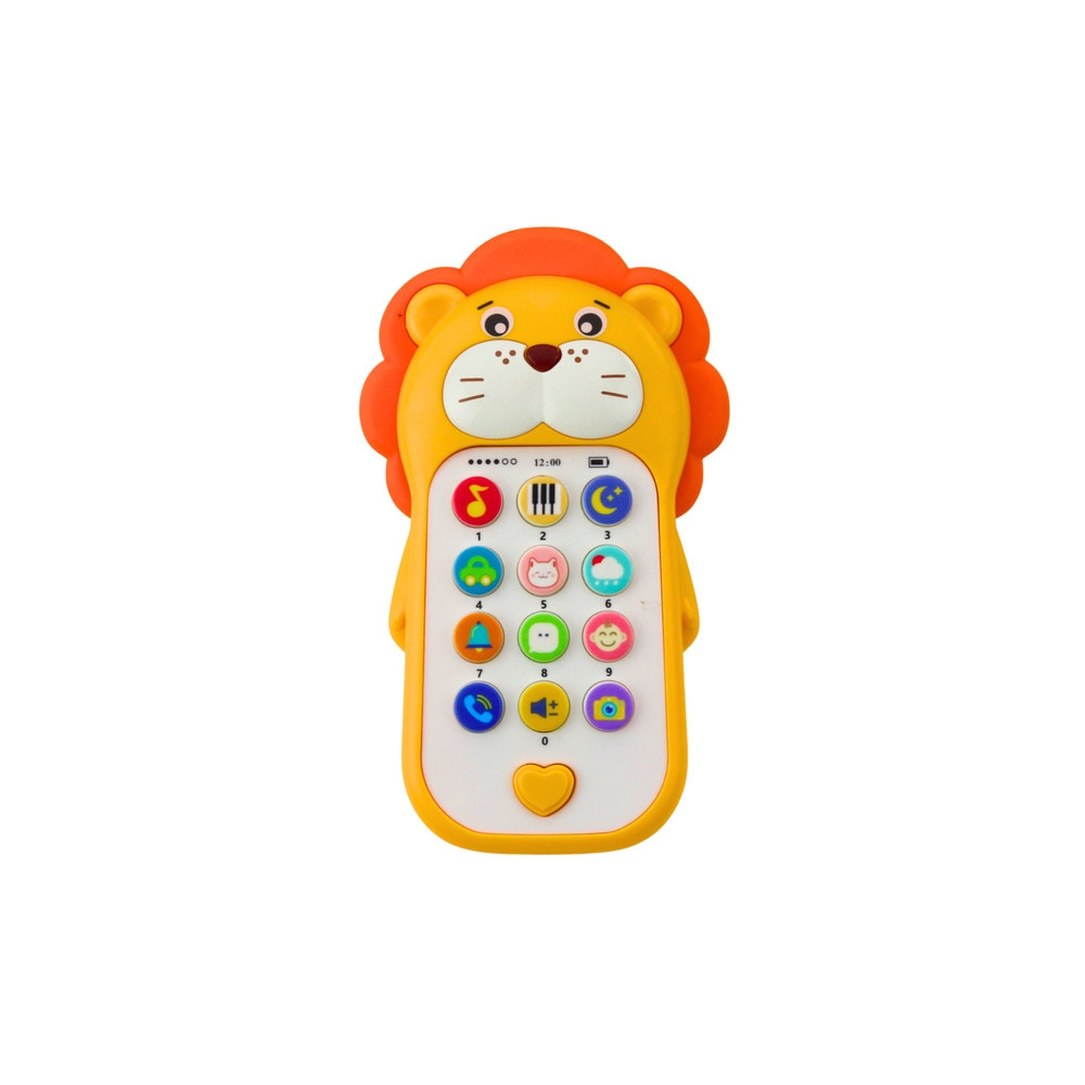 Interaktywny Telefon Edukacyjny Dla Malucha Dźwięki Melodie Lew Żółty