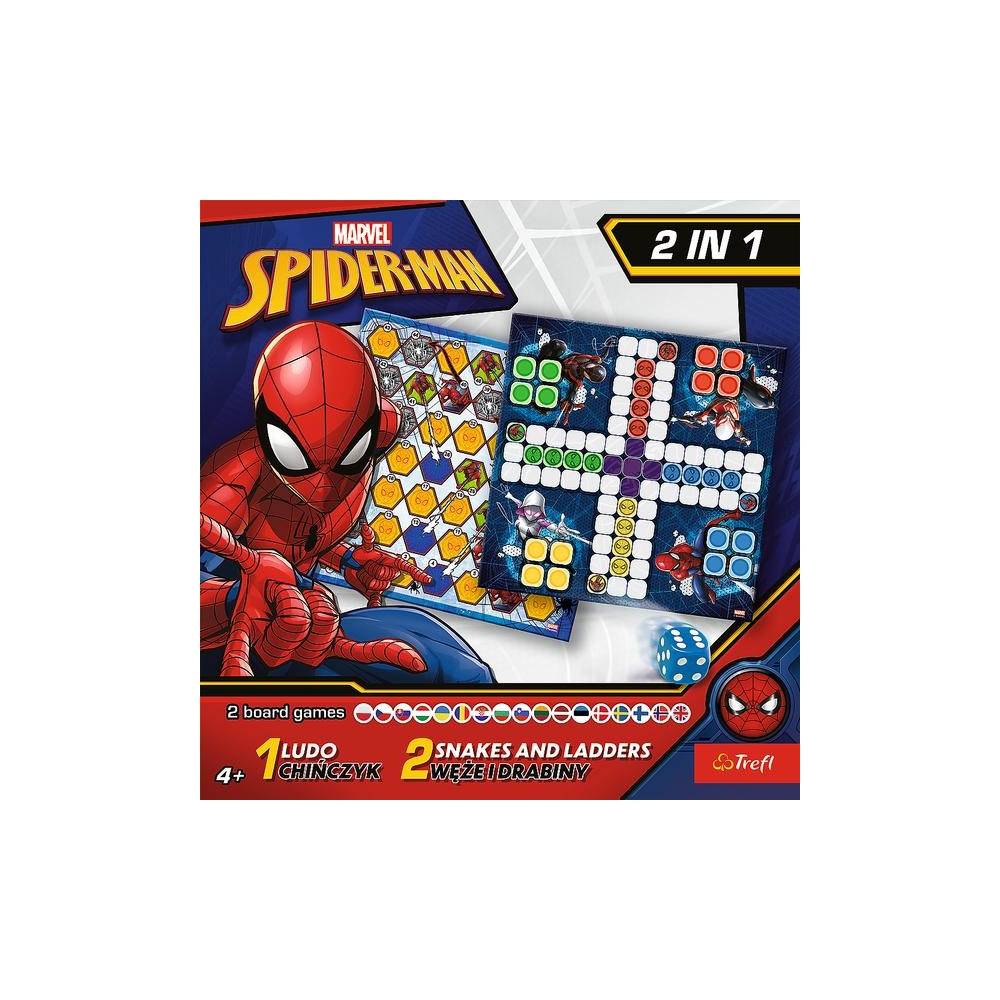 Gra planszowa 2w1 Chińczyk Węże i drabiny Spider-Man Trefl 02419