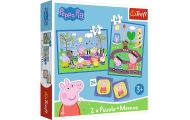 Dėlionė + MEMOS – 2-in-1 (30,48) – Linksmi momentai su Peppa Pig – Trefl 93331-Žaislai, Dėlionės, Dėlionės iki 500 detalių-e-vai