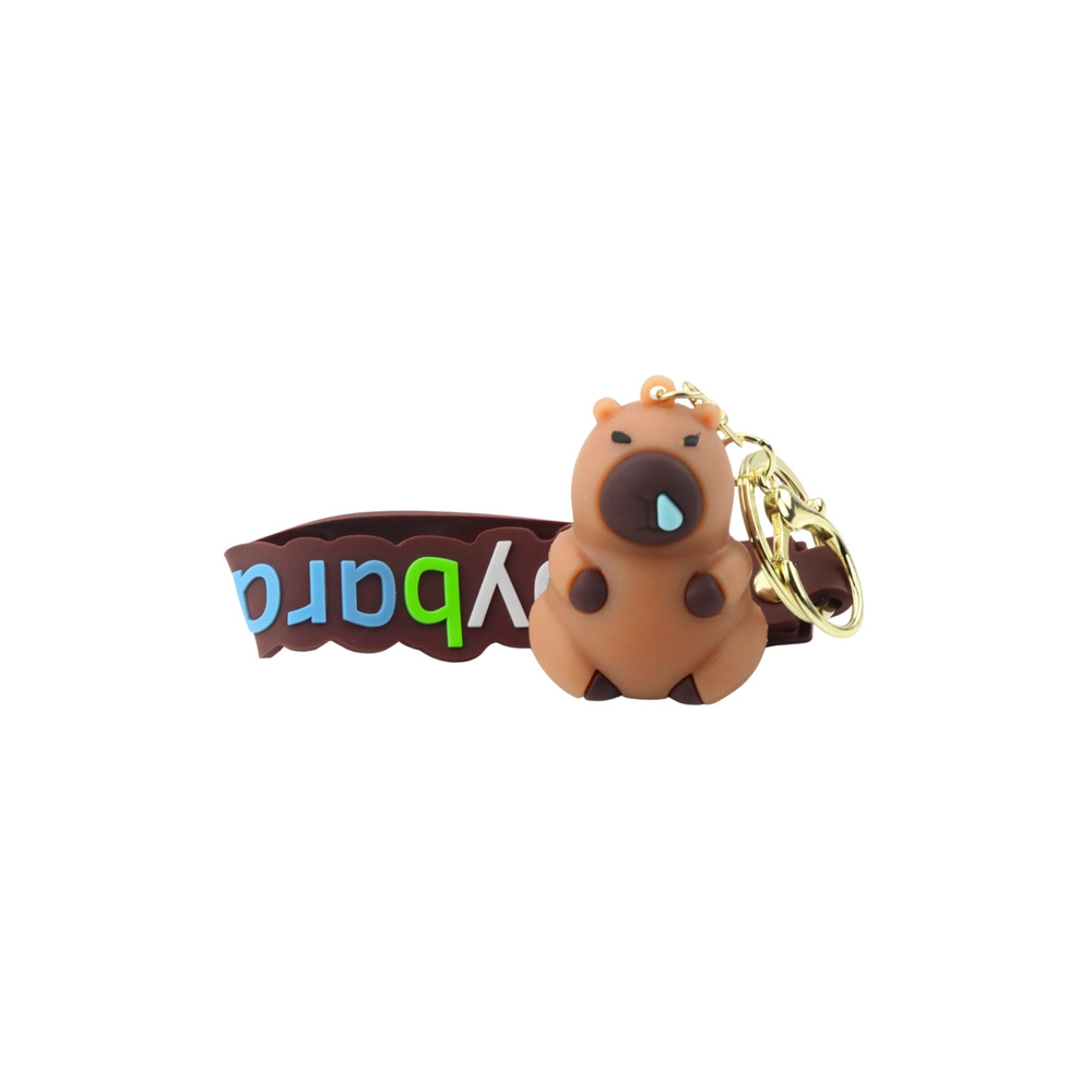 Brelok Figurka Kapibara Brązowa Zawieszka Karabińczyk Kółko