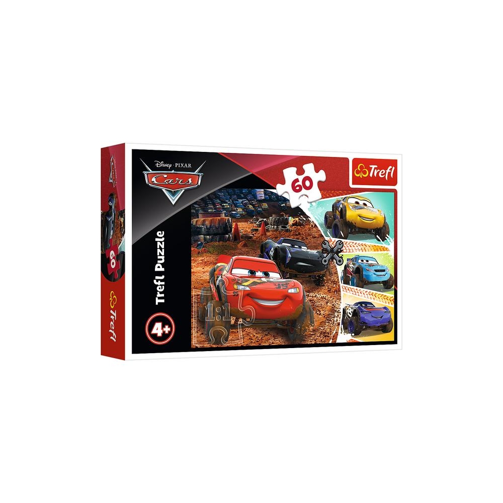 Dėlionė - 60 - Žaibas McQueen su draugais - Disney Cars 3 - Trefl 17327-Žaislai, Dėlionės, Dėlionės iki 500 detalių-e-vaikas