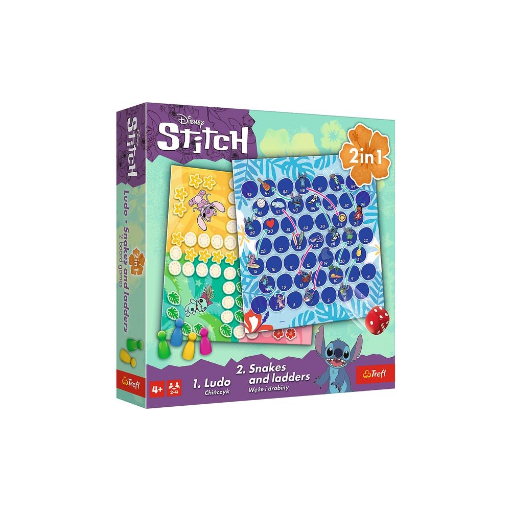 Gra klasyczna Lilo & Stitch 2w1 Chińczyk Węże i drabiny Trefl 02656