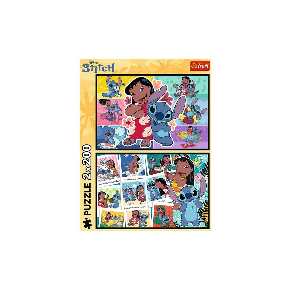 Dėlionė - 2x200 - Stitch's merry life - Disney Lilo ir Stitch - Trefl 13334-Žaislai, Dėlionės, Dėlionės iki 500 detalių-e-vaikas