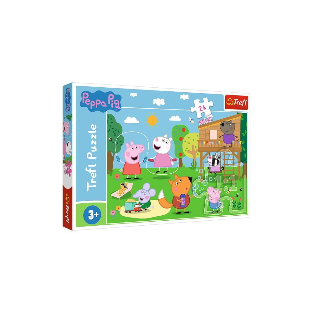 Dėlionė – 24 „Maxi“ – Žaidimai pievoje – Peppa Pig – Trefl 14342-Žaislai, Dėlionės, Dėlionės iki 500 detalių-e-vaikas