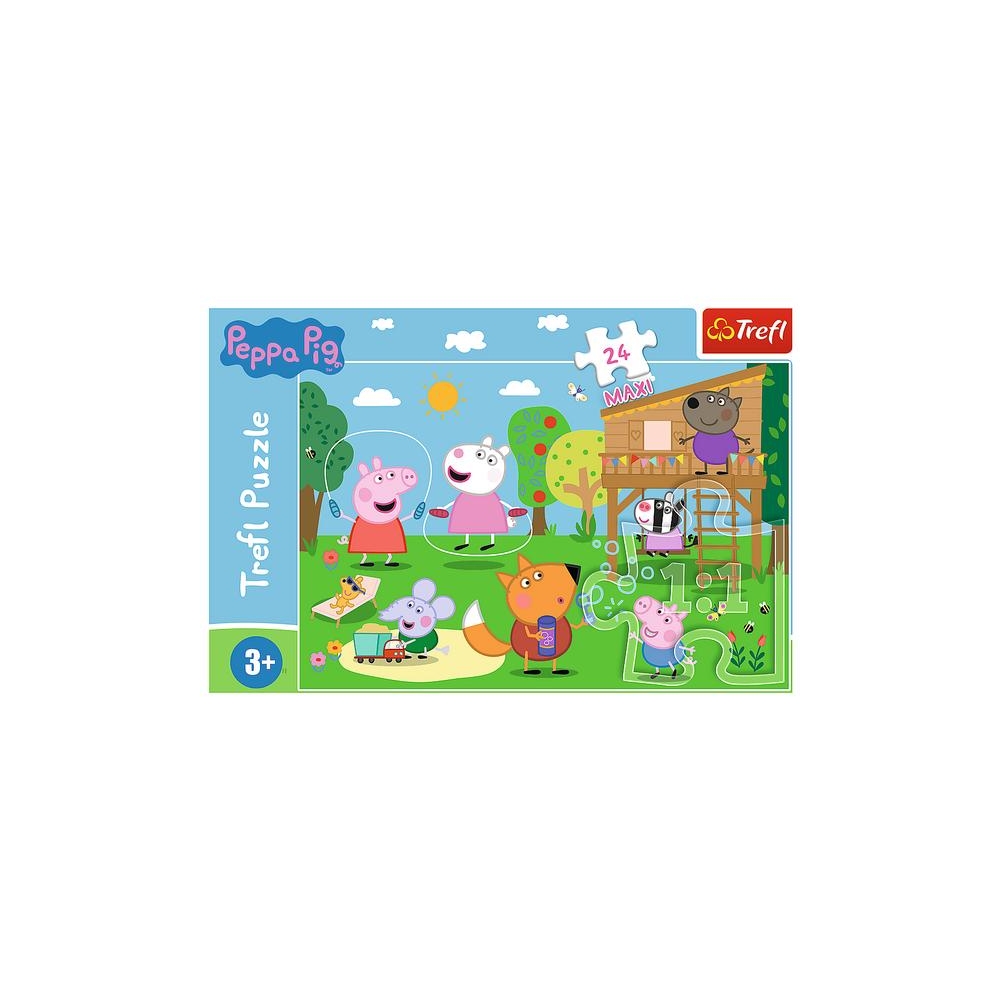 Dėlionė – 24 „Maxi“ – Žaidimai pievoje – Peppa Pig – Trefl 14342-Žaislai, Dėlionės, Dėlionės iki 500 detalių-e-vaikas