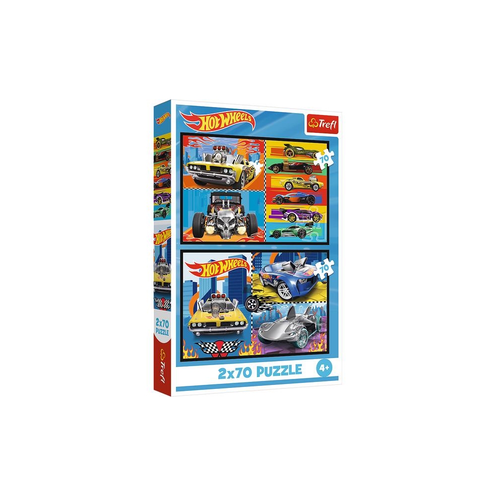 Dėlionė - 2x70 - Automobiliai - Hot Wheels - Trefl 34442-Žaislai, Dėlionės, Dėlionės iki 500 detalių-e-vaikas