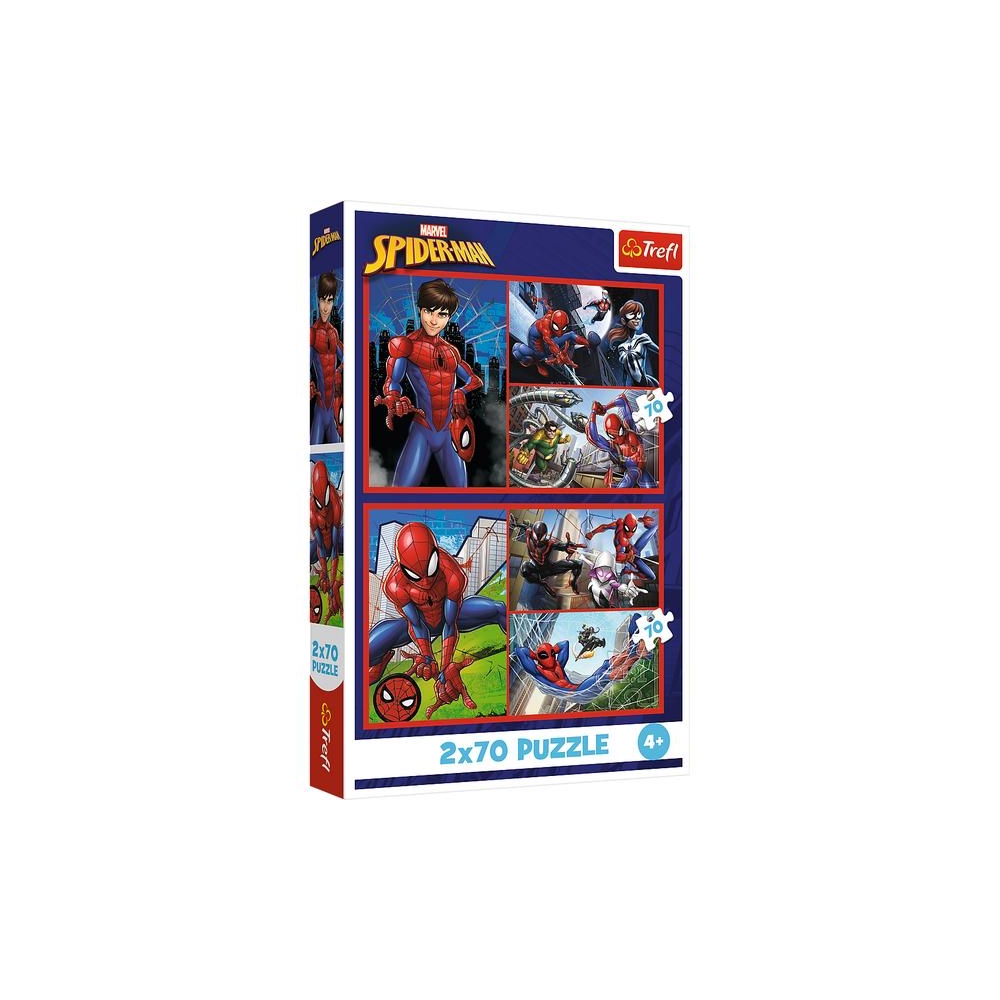 Dėlionė - 2x70 - Vorų istorijos - Disney Marvel Spiderman - Trefl 34443-Žaislai, Dėlionės, Dėlionės iki 500 detalių-e-vaikas