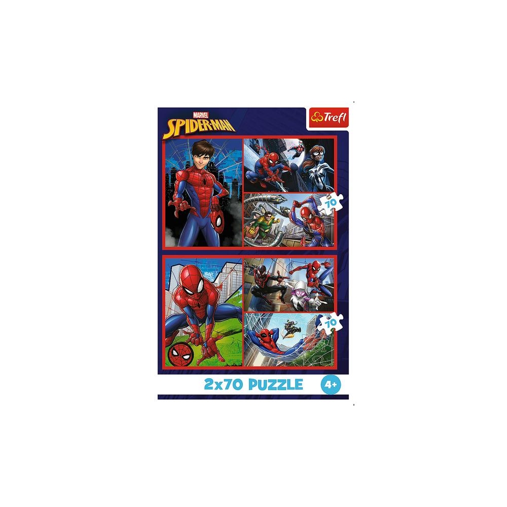 Dėlionė - 2x70 - Vorų istorijos - Disney Marvel Spiderman - Trefl 34443-Žaislai, Dėlionės, Dėlionės iki 500 detalių-e-vaikas