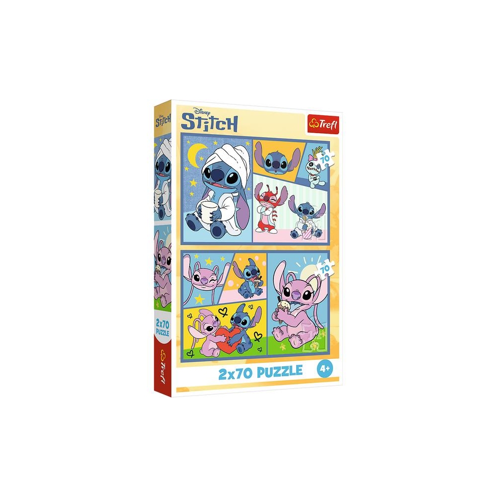Dėlionė - 2x70 - Su Stitch'u nėra nuobodu - Disney Lilo ir Stitch'as Trefl 34444