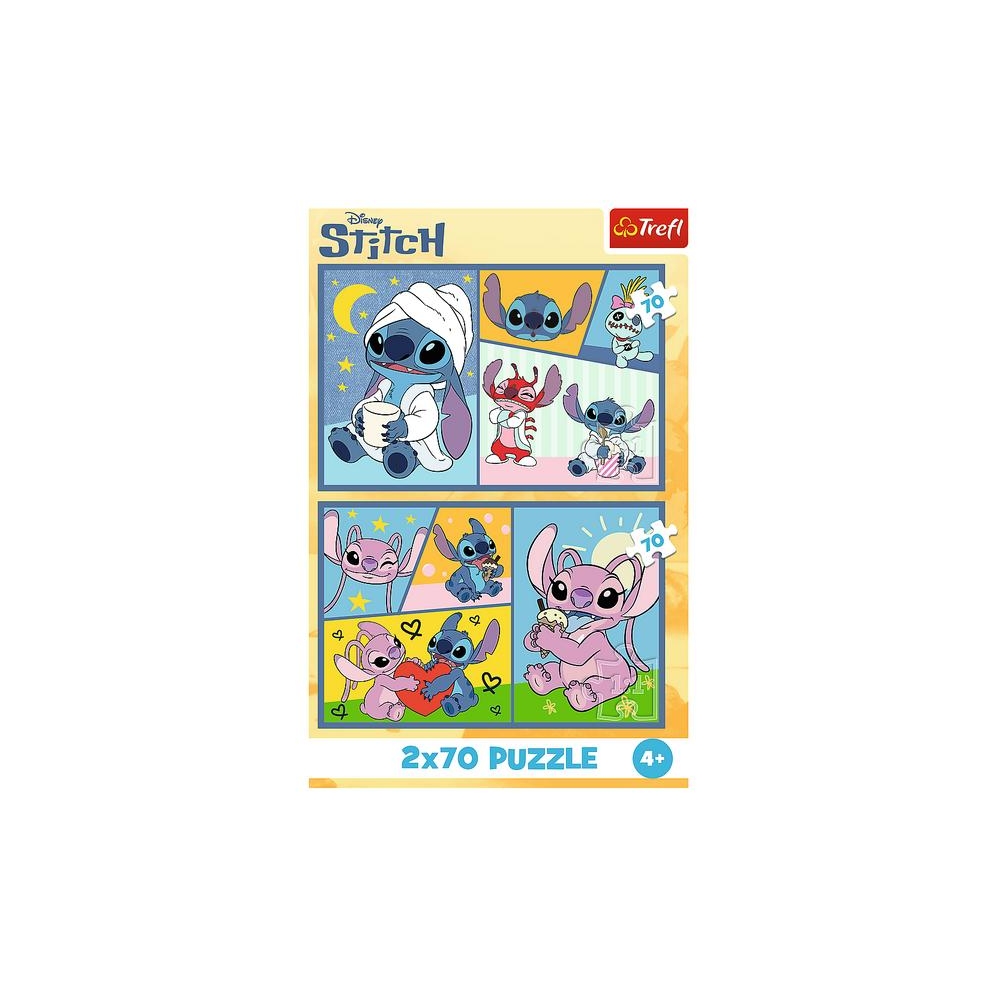 Dėlionė - 2x70 - Su Stitch'u nėra nuobodu - Disney Lilo ir Stitch'as Trefl 34444