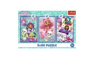 Puzzle - 3x80 - Kolorowe dni Gabby - Koci Domek Gabi - Trefl 34882