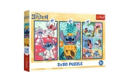 Puzzle - 3x80 - Świat Stitcha - Trefl 34885