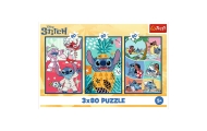 Dėlionė - 3x80 - Stitch's World - Trefl 34885-Žaislai, Dėlionės, Dėlionės iki 500 detalių-e-vaikas