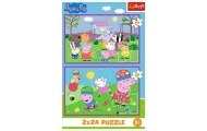Dėlionė - 2x24 - Peppa žaidimų aikštelėje - Peppa Pig - Trefl 34435-Žaislai, Dėlionės, Dėlionės iki 500 detalių-e-vaikas