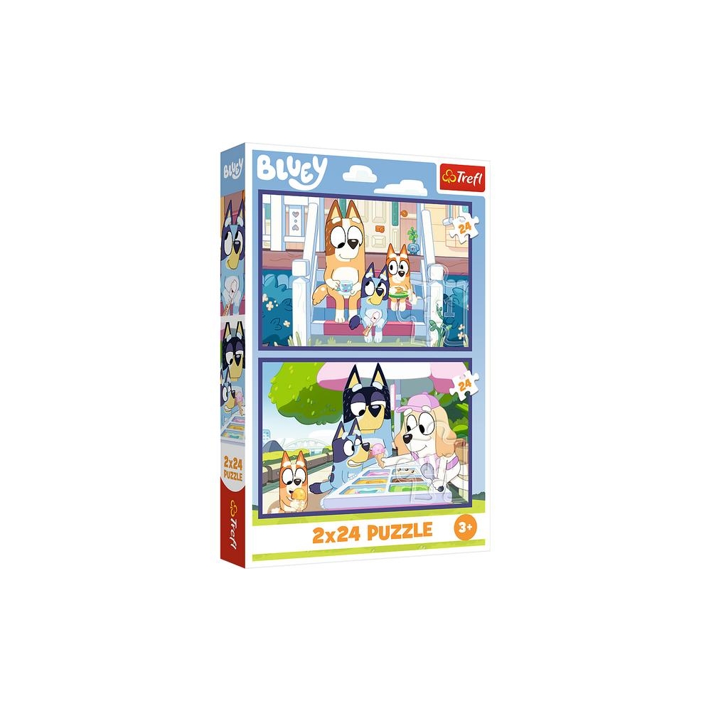 Dėlionė - 2x24 - Funny Bluey - Trefl 34446-Žaislai, Dėlionės, Dėlionės iki 500 detalių-e-vaikas