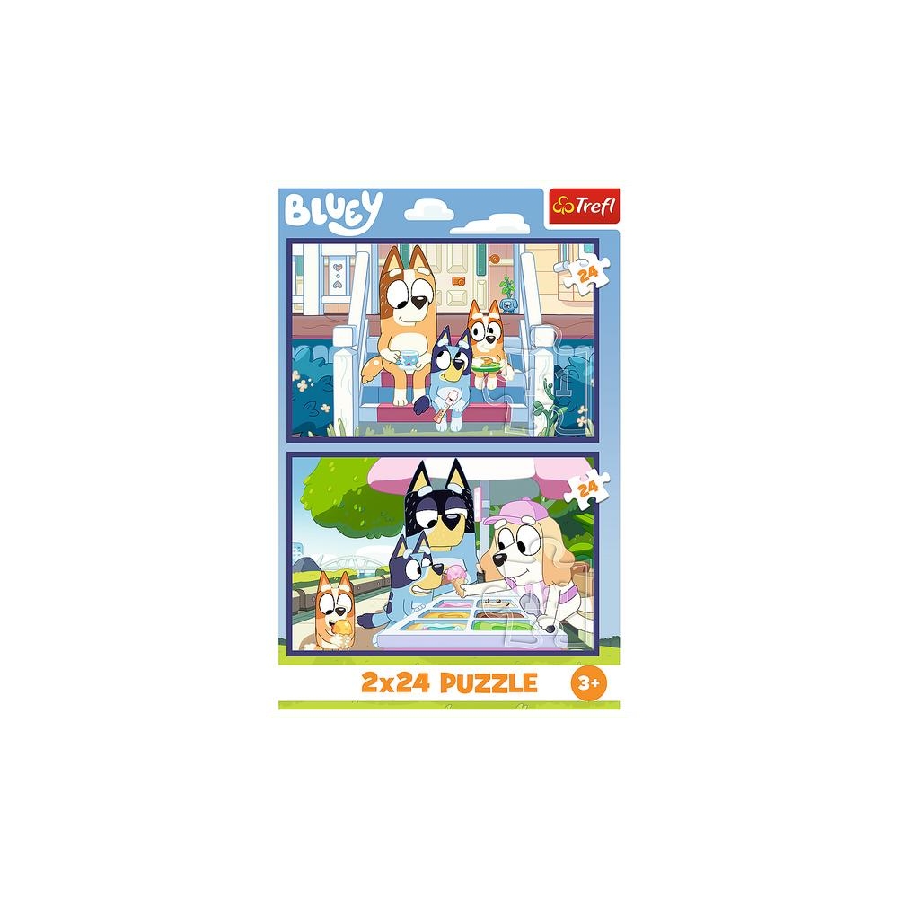 Dėlionė - 2x24 - Funny Bluey - Trefl 34446-Žaislai, Dėlionės, Dėlionės iki 500 detalių-e-vaikas