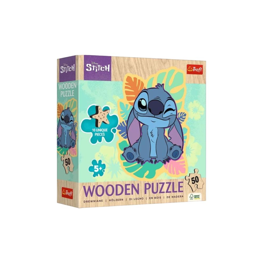 Puzzle Drewniane Konturowe - 50 - Wesoły Stitch - Disney Lilo&Stitch - Trefl 20281