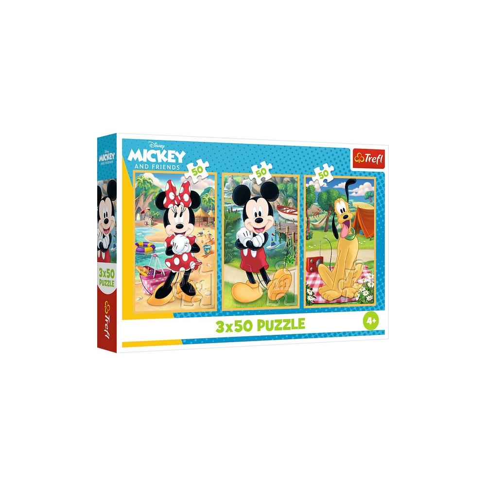 Dėlionė - 3x50 - Pelės atostogauja - Disney - Trefl 34881-Žaislai, Dėlionės, Dėlionės iki 500 detalių-e-vaikas