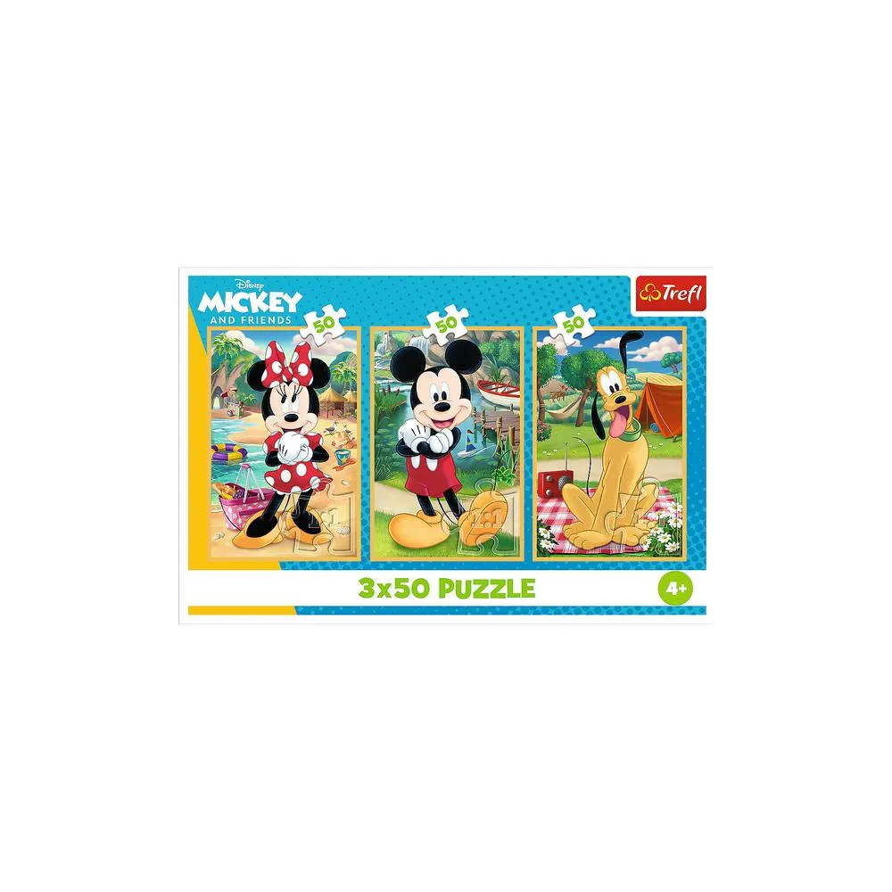 Dėlionė - 3x50 - Pelės atostogauja - Disney - Trefl 34881-Žaislai, Dėlionės, Dėlionės iki 500 detalių-e-vaikas