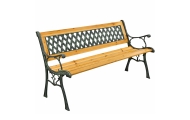 Sodo suoliukas su atlošu, Medis ir metalas 73x125x53 cm