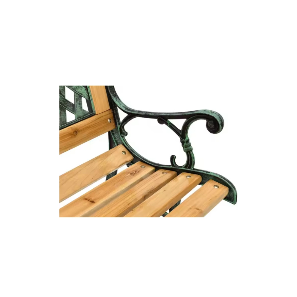 Sodo suoliukas su atlošu, Medis ir metalas 73x125x53 cm-Namai, laisvalaikis, turizmas, Sodo baldai-e-vaikas