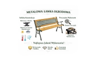 Sodo suoliukas su atlošu, Medis ir metalas 73x125x53 cm