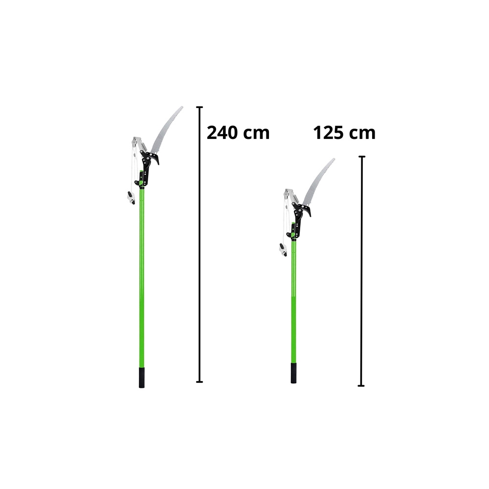 Teleskopinės genėjimo žirklės ir šakų pjūklas 2-in-1 su 125–240 cm ilgio strėle-Namai, laisvalaikis, turizmas, Sodas - daržas-e-