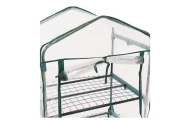 Mini sodo balkono šiltnamis 4 metalinės lentynos PVC folija 69 x 49 x 157cm