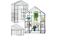 Mini Szklarnia Balkonowa Ogrodowa 4 Półki Metalowe Folia PVC 195 x 143 x 73cm