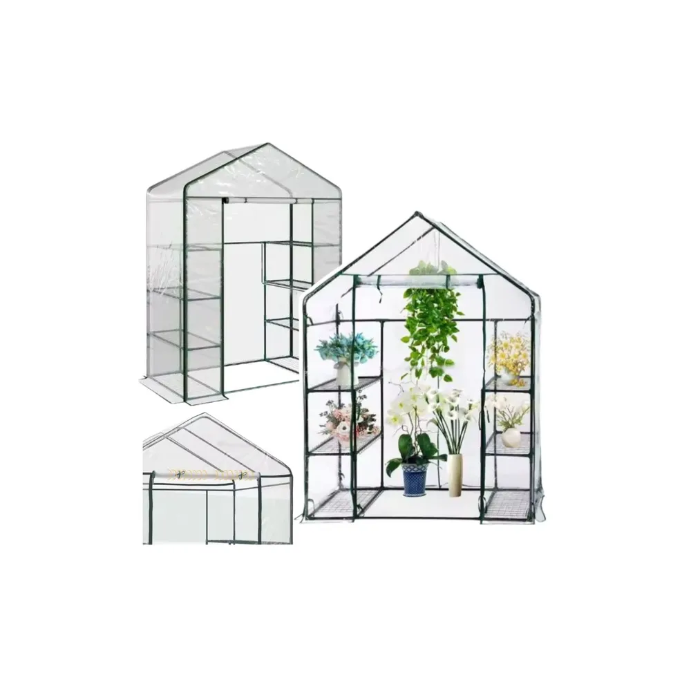 Mini sodo šiltnamis 4 metalinės lentynos PVC folija 195 x 143 x 73cm-Namai, laisvalaikis, turizmas, Sodas - daržas-e-vaikas