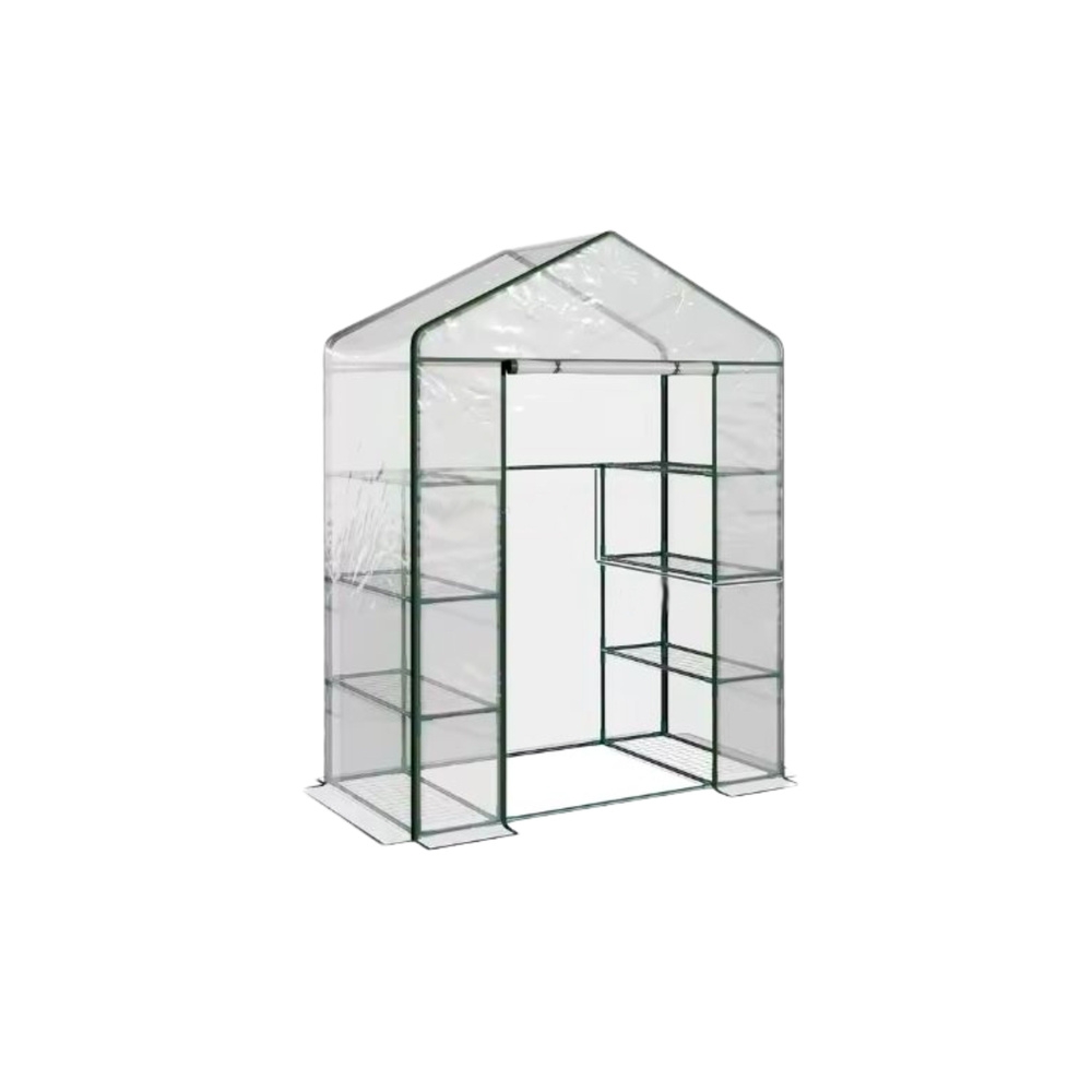Mini Szklarnia Balkonowa Ogrodowa 4 Półki Metalowe Folia PVC 195 x 143 x 73cm
