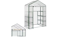 Mini Szklarnia Balkonowa Ogrodowa 4 Półki Metalowe Folia PVC 195 x 143 x 73cm