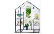 Mini sodo šiltnamis 4 metalinės lentynos PVC folija 195 x 143 x 73cm