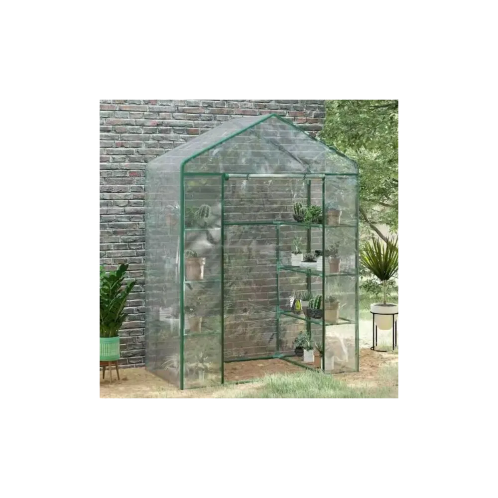 Mini sodo šiltnamis 4 metalinės lentynos PVC folija 195 x 143 x 73cm-Namai, laisvalaikis, turizmas, Sodas - daržas-e-vaikas