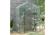 Mini sodo šiltnamis 4 metalinės lentynos PVC folija 195 x 143 x 73cm