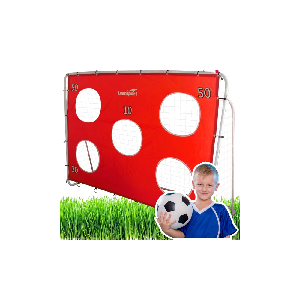 Futbolo treniruočių vartai su kilimėliu Raudona 213x152x75cm