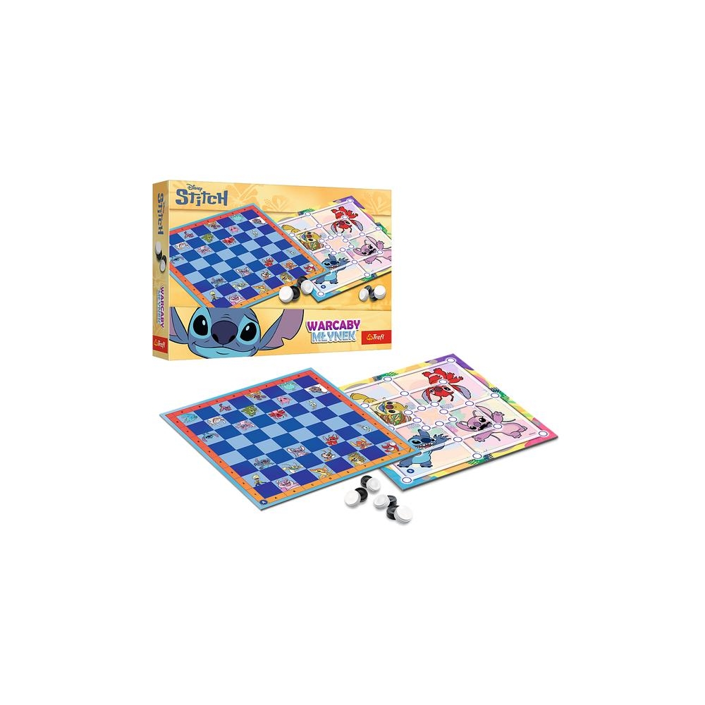 Stalo žaidimas Šaškės ir malūnėlis Lilo & Stitch Trefl 02799-Žaislai, Stalo žaidimai, Įvairūs stalo žaidimai-e-vaikas