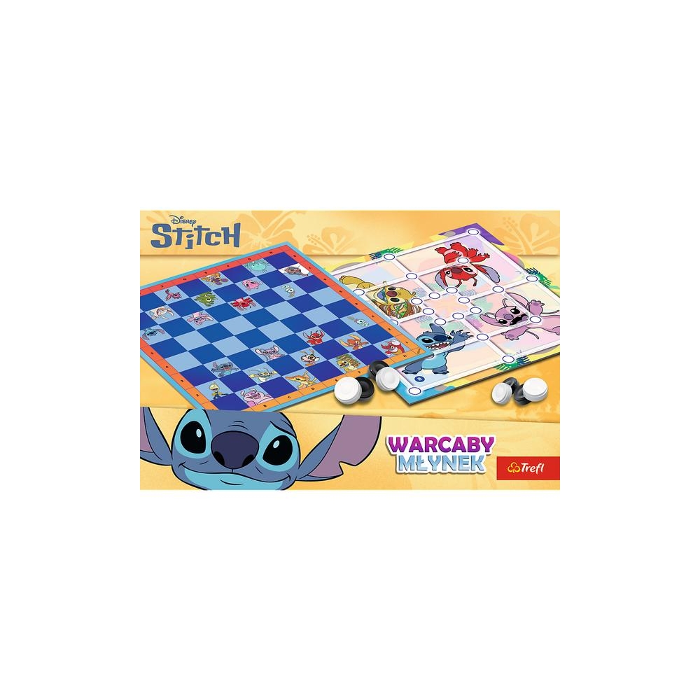 Stalo žaidimas Šaškės ir malūnėlis Lilo & Stitch Trefl 02799-Žaislai, Stalo žaidimai, Įvairūs stalo žaidimai-e-vaikas