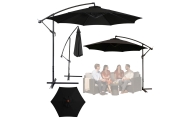 Parasol Ogrodowy Boczny Z Regulacją Pochyłu Pokrowiec 350 x 250cm Czarny