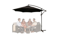 Parasol Ogrodowy Boczny Z Regulacją Pochyłu Pokrowiec 350 x 250cm Czarny