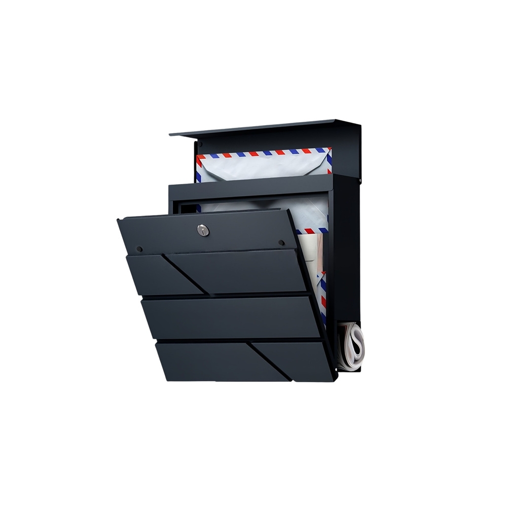 Didelė pašto dėžutė laikraščiams antracito spalvos 37x37x11 cm-Namai, laisvalaikis, turizmas, Namų apyvokos prekės-e-vaikas