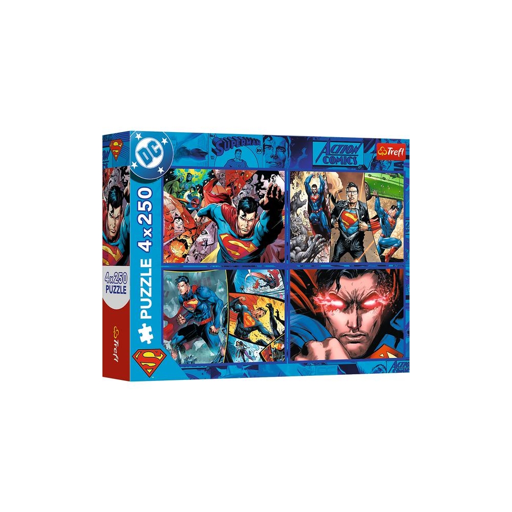 Puzzle - 4x250 - Superman's Courage - Warner Superman Trefl 13340