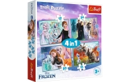 Dėlionė – 4-in-1 (12, 15, 20, 24) – Nuostabus „Frozen“ pasaulis – Ledo karalystė – Trefl 34381-Žaislai, Dėlionės, Dėlionės iki 5