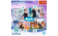 Puzzle - 4w1 (12, 15, 20, 24) - Niezwykły świat Frozen - Kraina Lodu - Trefl 34381